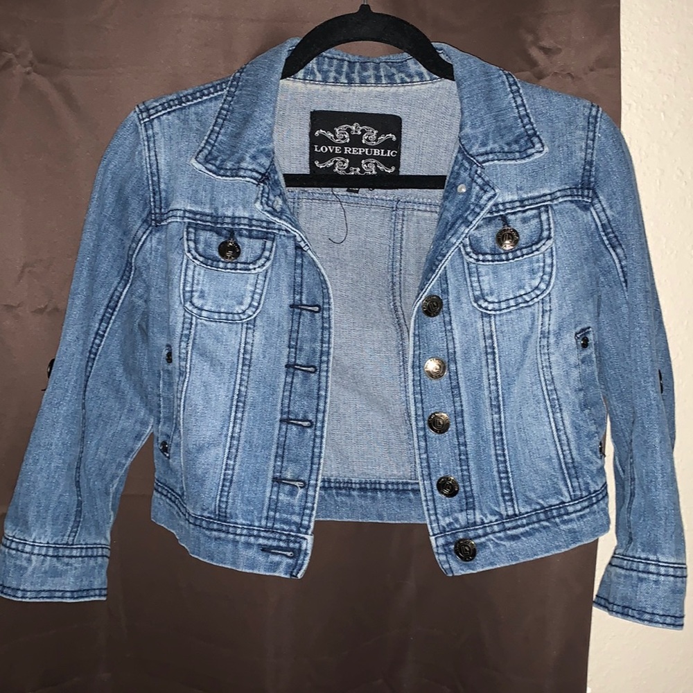 EUC cropped jean jacket
